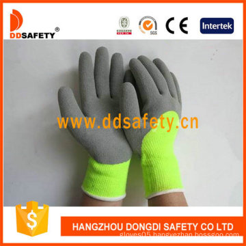 Fluorescence Yellow Acrylic Fiber Napping Line Working Gloves (DKL443)